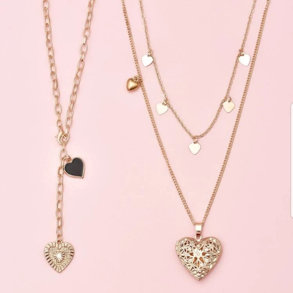 *Amora* Heart and Locket Necklace - Picture 3 of 4